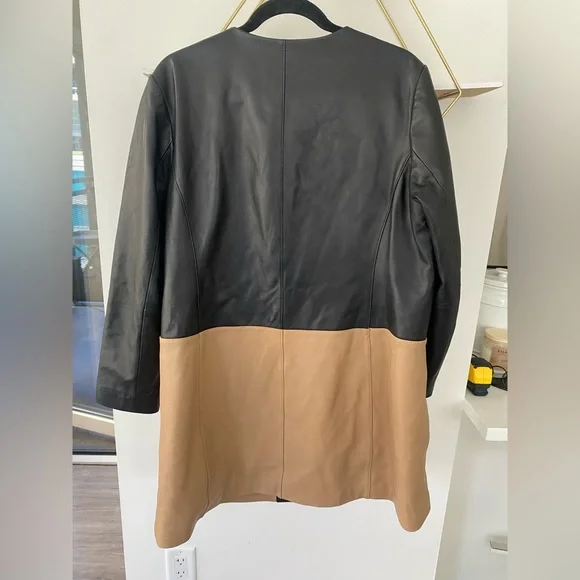 Neiman Marcus color block leather collection jacket - Picture 4 of 6